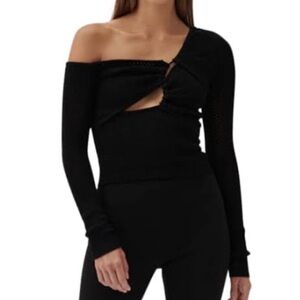Ronny Kobo Flay One Shoulder Asymmetrical Sweater XS